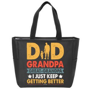 Funny Great Grandpa For Fathers Day Dad From Son Daughter Zip Tote Bag