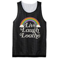 Funny Goth Gothic Parody Rainbow Live Laugh Loathe Mesh Reversible Basketball Jersey Tank