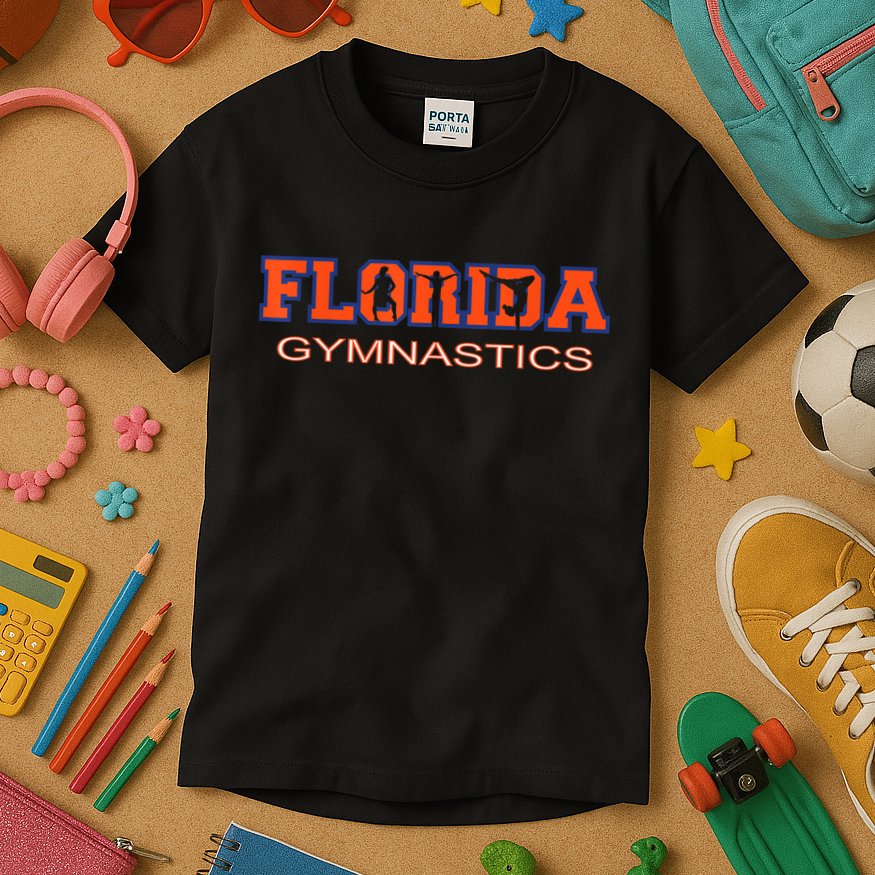 Florida Gymnastics Girls Tumbling Gear Gymnast Aerobic Dance Kids T-Shirt
