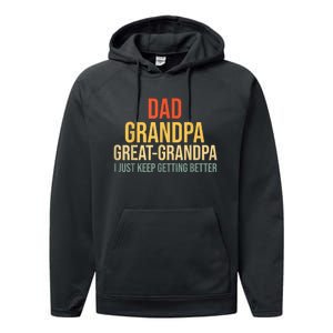 Funny Great Grandpa For Fathers Day Performance Fleece Hoodie