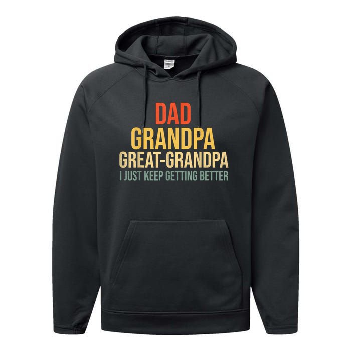 Funny Great Grandpa For Fathers Day Performance Fleece Hoodie