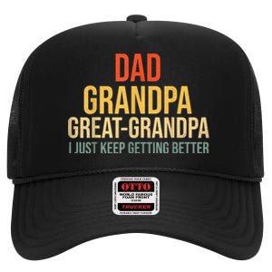 Funny Great Grandpa For Fathers Day High Crown Mesh Back Trucker Hat