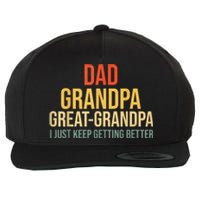 Funny Great Grandpa For Fathers Day Wool Snapback Cap