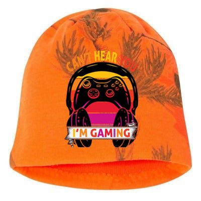 Funny Gamer Gift Headset Cant Hear You Im Gaming Gift Kati - Camo Knit Beanie