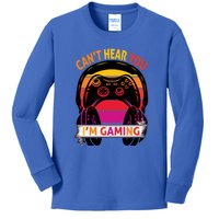 Funny Gamer Gift Headset Cant Hear You Im Gaming Gift Kids Long Sleeve Shirt