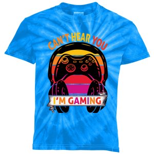 Funny Gamer Gift Headset Cant Hear You Im Gaming Gift Kids Tie-Dye T-Shirt