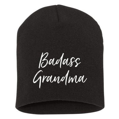 Funny Grandmother Gifts For Nana Badass Grandma Short Acrylic Beanie
