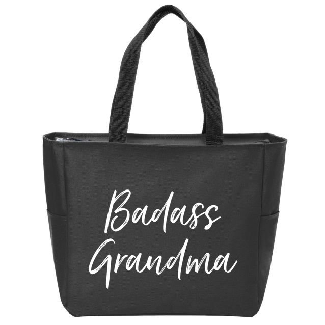 Funny Grandmother Gifts For Nana Badass Grandma Zip Tote Bag