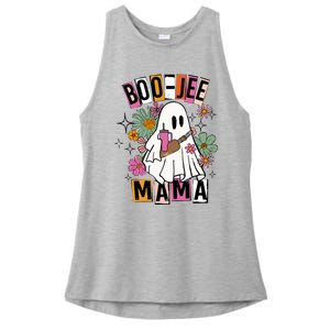 Floral Groovy Ghost Boojee Mama Fall Halloween Western Mama Ladies PosiCharge Tri-Blend Wicking Tank