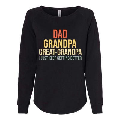 Funny Great Grandpa For Fathers Day Womens California Wash Sweatshirt