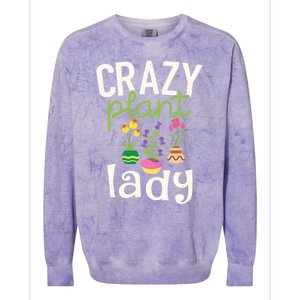 Funny Gardening Gift Crazy Plant Lady Gift Colorblast Crewneck Sweatshirt