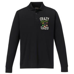 Funny Gardening Gift Crazy Plant Lady Gift Performance Long Sleeve Polo