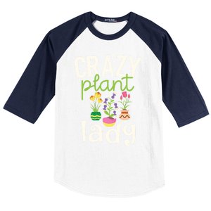 Funny Gardening Gift Crazy Plant Lady Gift Baseball Sleeve Shirt