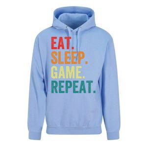 Funny Gaming Gift Eat Sleep Game Repeat Funny Gift Unisex Surf Hoodie