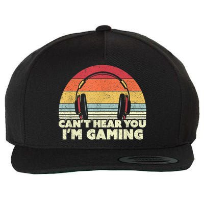 Funny Gamer Gift Idea Cant Hear You Im Gaming Wool Snapback Cap