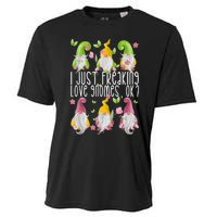 Funny Garden Gnome I Just Freaking Love Gnomes Cooling Performance Crew T-Shirt