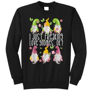 Funny Garden Gnome I Just Freaking Love Gnomes Sweatshirt