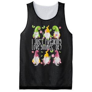 Funny Garden Gnome I Just Freaking Love Gnomes Mesh Reversible Basketball Jersey Tank