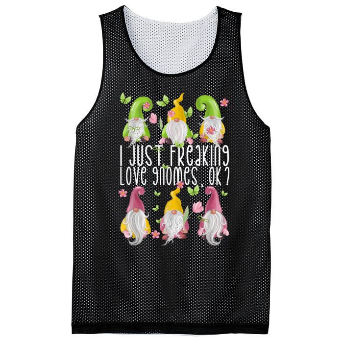 Funny Garden Gnome I Just Freaking Love Gnomes Mesh Reversible Basketball Jersey Tank