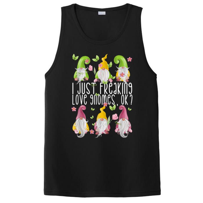 Funny Garden Gnome I Just Freaking Love Gnomes PosiCharge Competitor Tank