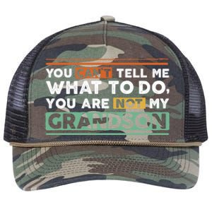 Funny Grand Grandpa Gift CanT Tell What To Do Grandson Gift Retro Rope Trucker Hat Cap