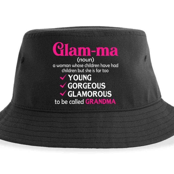 Funny Glamma Grandma Cute Mommy Mama Mother's Day Sustainable Bucket Hat