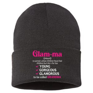 Funny Glamma Grandma Cute Mommy Mama Mother's Day Sustainable Knit Beanie