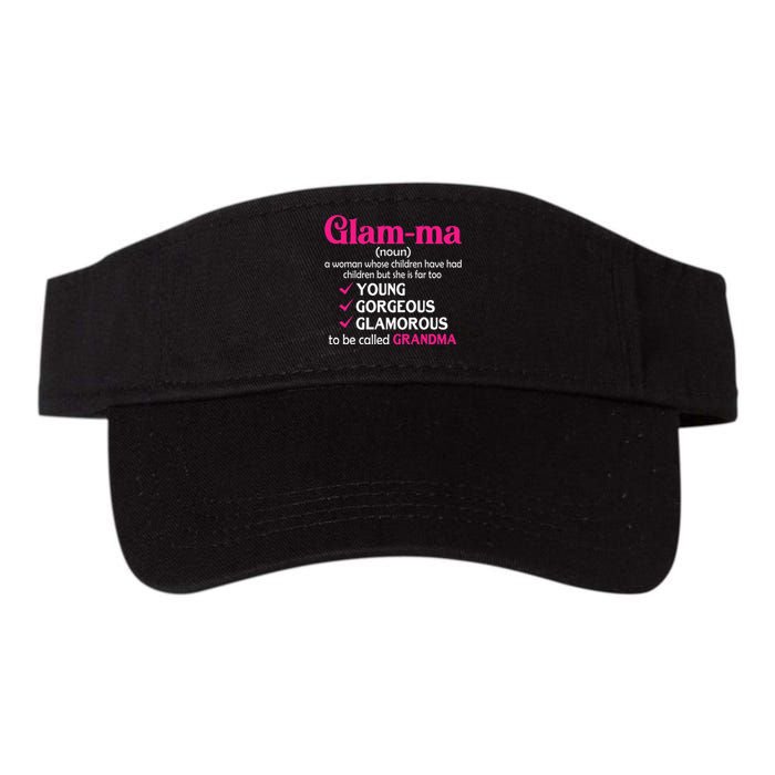 Funny Glamma Grandma Cute Mommy Mama Mother's Day Valucap Bio-Washed Visor