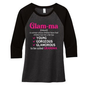 Funny Glamma Grandma Cute Mommy Mama Mother's Day Women's Tri-Blend 3/4-Sleeve Raglan Shirt