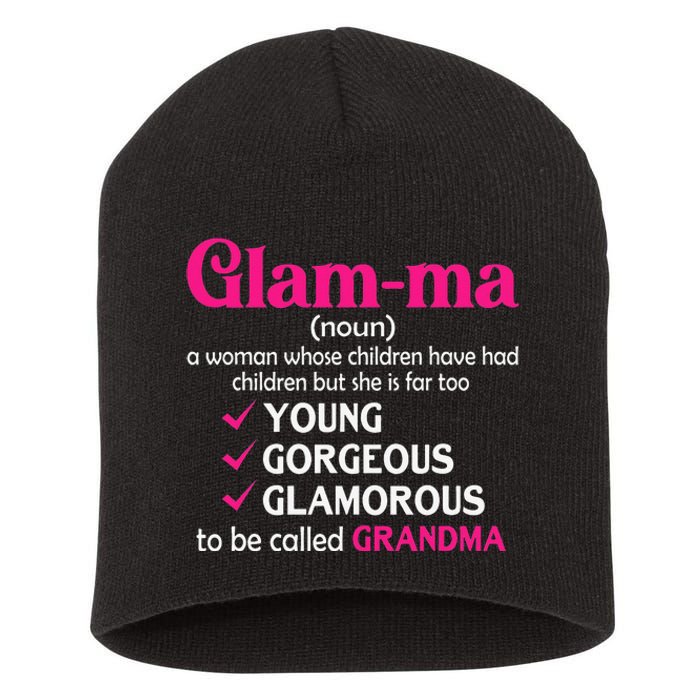 Funny Glamma Grandma Cute Mommy Mama Mother's Day Short Acrylic Beanie