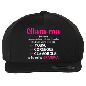 Funny Glamma Grandma Cute Mommy Mama Mother's Day Wool Snapback Cap