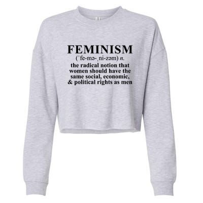 Feminist Great Gift Hooded Meaningful Gift Feminism Definition Gift Cropped Pullover Crew