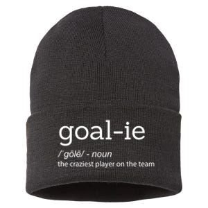 Funny Goalie Goalkeeper Definition Soccer Hockey Player Gift Funny Gift Sustainable Knit Beanie