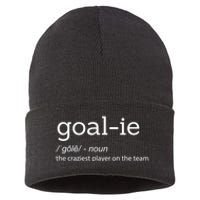 Funny Goalie Goalkeeper Definition Soccer Hockey Player Gift Funny Gift Sustainable Knit Beanie