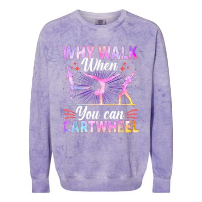 Funny Gymnastics Gymnast Gift For Girls Women Cool Cartwheel Gift Colorblast Crewneck Sweatshirt