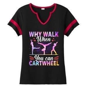 Funny Gymnastics Gymnast Gift For Girls Women Cool Cartwheel Gift Ladies Halftime Notch Neck Tee