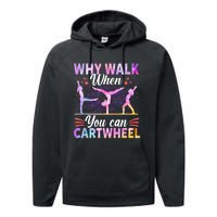 Funny Gymnastics Gymnast Gift For Girls Women Cool Cartwheel Gift Performance Fleece Hoodie