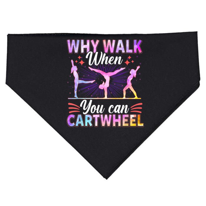 Funny Gymnastics Gymnast Gift For Girls Women Cool Cartwheel Gift USA-Made Doggie Bandana