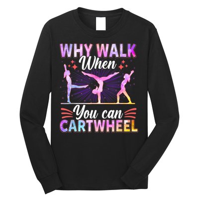 Funny Gymnastics Gymnast Gift For Girls Women Cool Cartwheel Gift Long Sleeve Shirt