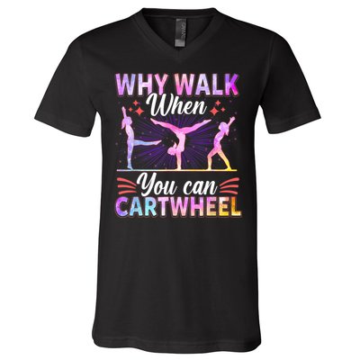 Funny Gymnastics Gymnast Gift For Girls Women Cool Cartwheel Gift V-Neck T-Shirt