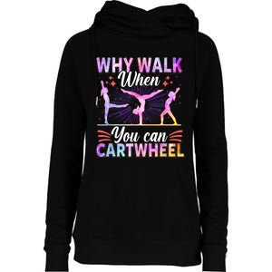 Funny Gymnastics Gymnast Gift For Girls Women Cool Cartwheel Gift Womens Funnel Neck Pullover Hood