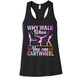 Funny Gymnastics Gymnast Gift For Girls Women Cool Cartwheel Gift Women's Racerback Tank