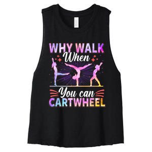 Funny Gymnastics Gymnast Gift For Girls Women Cool Cartwheel Gift Women's Racerback Cropped Tank