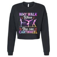 Funny Gymnastics Gymnast Gift For Girls Women Cool Cartwheel Gift Cropped Pullover Crew