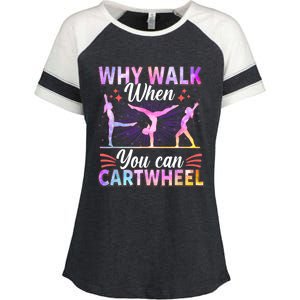 Funny Gymnastics Gymnast Gift For Girls Women Cool Cartwheel Gift Enza Ladies Jersey Colorblock Tee