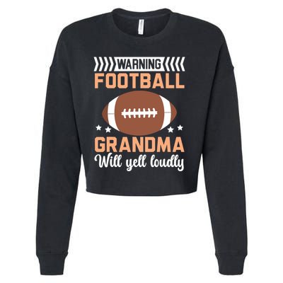 Football Grandma Grandmother Granny Grandparents Day Cropped Pullover Crew