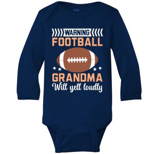 Football Grandma Grandmother Granny Grandparents Day Baby Long Sleeve Bodysuit