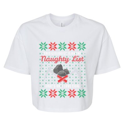 Funny Geologist Geology Ugly Christmas Sweater Naughty List Meaningful Gift Bella+Canvas Jersey Crop Tee