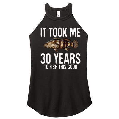 Funny Goliath Grouper Fishing 30th Birthday 30 Years To Fish Women’s Perfect Tri Rocker Tank