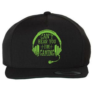 Funny Gamer Gift Headset Cant Hear You Im Gaming Wool Snapback Cap